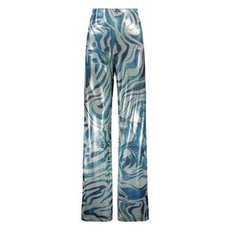 Alberta Ferretti Lichte Palazzo Broeken - Dames - Wijde Broeken - Veelkleurig - S - Polyester - Broeken