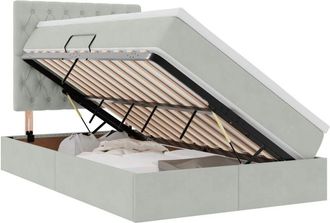 vidaXL Storage Bed with Mattress Light Grey 120 x 190 cm Velvet vidaXL
