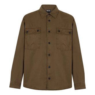 Diesel Casual Shirts, male, Beige, Size: 2XL Cotton Shirt