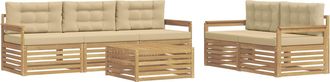 vidaXL Conjunto De Sof&aacute;s De Exterior 6 Uds. Y Beige Vidaxl