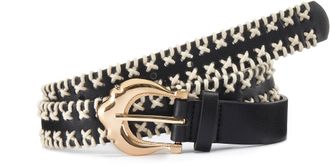 Lascana H&uuml;ftg&uuml;rtel LASCANA Hoseng&uuml;rtel, Damen, Gr. 105, schwarz (schwarz, beige), Lederimitat, mehrfarbig, G&uuml;rtel H&uuml;ftg&uuml;rtel, mit aufregender Schnalle, G&uuml;rtel