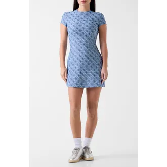Guess 4G Monogram Jacquard Minidress in Navy at Nordstrom, Size X-Small