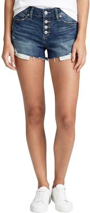 Silver Jeans Co Mid Rise Denim Cutoff Boyfriend Shorts in Cayo Costa at Nordstrom, Size 25