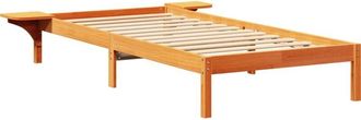 vidaXL Bed Frame with Bedside Tables Brown Wax brown Vidaxl