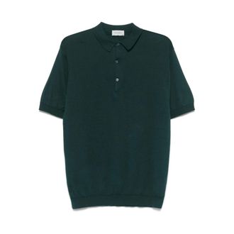 John Smedley Polo Shirts, male, Green, Size: XL Forest Green Polo Sweater