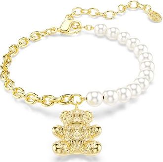 Swarovski Idyllia Gold-Tone Plated Crystal Pearl Bracelet