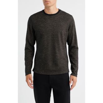 Robert Barakett Emmanuel Long Sleeve Cotton & Wool Crewneck T-Shirt in Brown at Nordstrom, Size Xx-Large