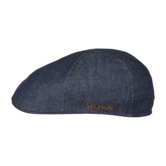 Stetson Hats & Caps, male, Blue, 57 CM, Texas Linen Stripe Cap