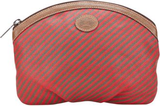 Gucci Brown Red Color Pvc Leather Pouch (Pre-Owned)