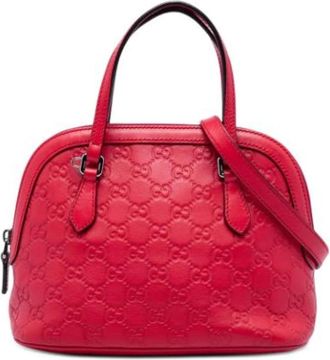 Gucci Pre-owned Vintage Satchel - Dames - Vintage Handtas - Rood - ONE Size - Leer - Vintage