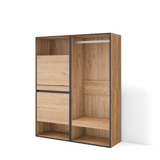 Skraut Home Zapatero efecto madera roble 120x35x145cm