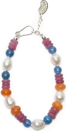 Gohar Host Anklet - Womens - Pearl/Agate/Quartz/Sterling Silver