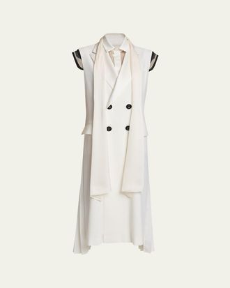 sacai Scarf-Neck Double-Breasted Suiting Vest