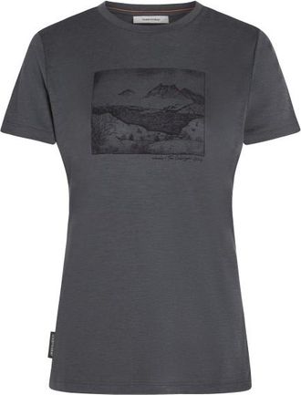 Icebreaker Merino 150 Tech Lite S/S Tee Terrain Merinoshirt für Damen | blau/grau