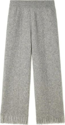 Alanui Kasjmiermix Franje Zoom Broek - Dames - Straight fit broeken - Grijs - M - Kasjmier - Broeken