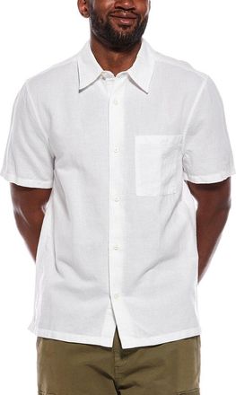 Madewell Button Up Short Sleeve Linen-Blend Shirt