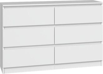 OEM C&oacute;moda Moderna Blanca Mate De 120 Cm - 6 Cajones, Dise&ntilde;o Minimalista, Alta Calidad