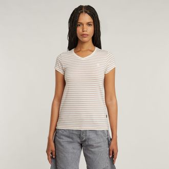 G-Star Stripe Eyben Slim V-hals T-shirt 2.0 - Meerkleurig - Dames