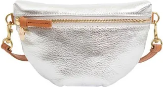 Clare Vivier Petit Metallic Leather Belt Bag in Silver at Nordstrom