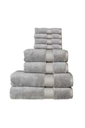 Christy Supreme Hygro Luxury 100% Supima Cotton 8 Piece Towel Sets in Silver