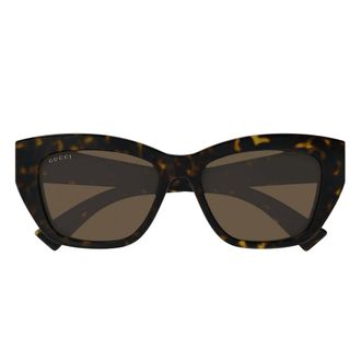 Gucci Oversized Square Cat-Eye Sunglasses - female - Gucci - Sunglasses - Brown - 55 MM - Accessories