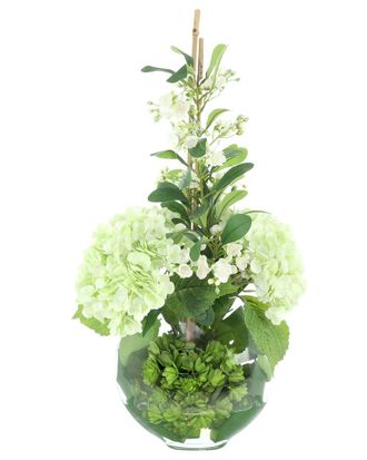 Creative Displays Inc. Handmade Faux Hydrangea & Philodendron In Glass Vase