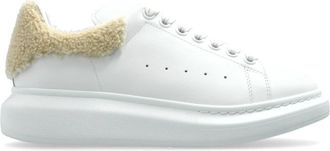 Alexander McQueen Sportschoenen met een harige hielkap - Dames - Sneakers - Wit - 35 EU - Leer - Schoenen