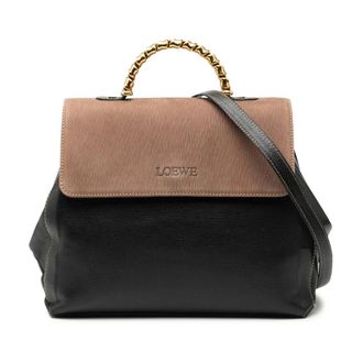 Loewe Pre-owned Gestructureerde Schoudertas - Dames - Vintage Handtas - Zwart - ONE Size - Vintage