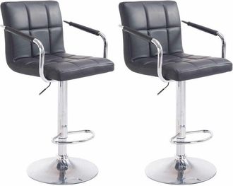 Clp Clp - Set De 2 Taburetes Lucy V2 En Simil Cuero Negro Cromado