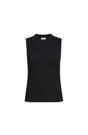 Brunello Cucinelli Ribbed jersey top in Black at Nordstrom, Size Xx-Large Eu