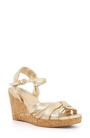 Dune London Kander Ankle Strap Platform Wedge Sandal in Gold at Nordstrom, Size 10Us