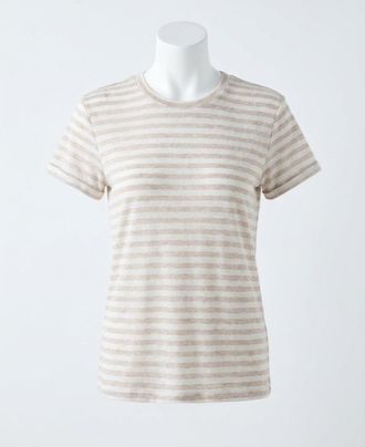 Z Supply Tourist Striped Tee In Natural Heather