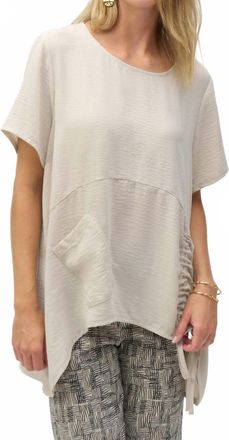 Joseph Ribkoff Asymmetrical Boxy Top In Moonstone