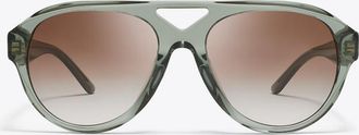 Tory Burch Womens Miller Pilot Sunglasses, One Size