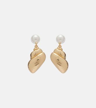 Self Portrait Faux pearl-embellished drop earrings