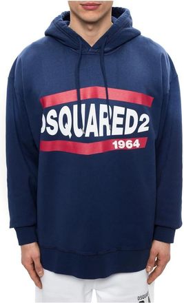 Dsquared2 Comfortabele katoenen hoodie - Heren - Hoodies - Blauw - L - Katoen - Hoodies & sweatvesten