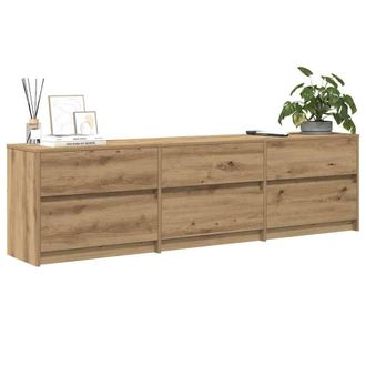 Berkfield Home TV Cabinet Brown 181 x 34 x 50 cm Particle board & LED lights