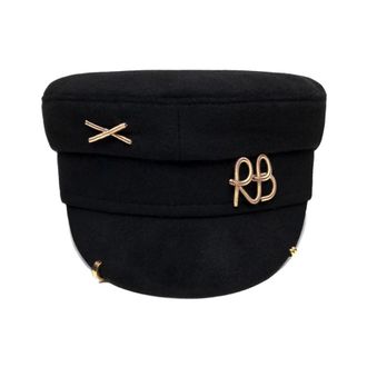 Ruslan Baginskiy Hats, female, Black, Size: M Piercing-inspired Baker Boy Cap