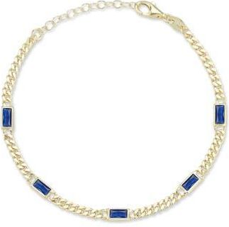 Chloe and Madison Cubic Zirconia Curb Bracelet in Gold at Nordstrom Rack