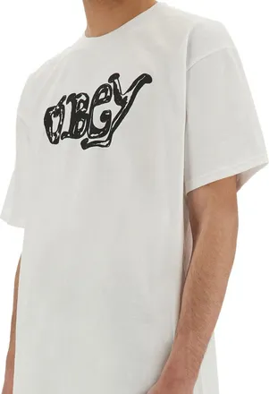 Obey Logo Print T-Shirt - White