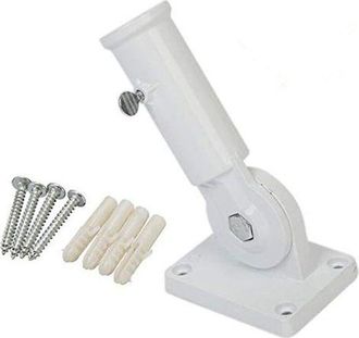 OEM Portabandiera, Montaggio A Parete Regolabile Con Viti In Metallo, Bianco
