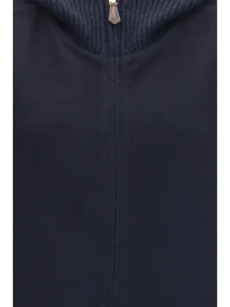 Loro Piana Womens Cashmere Cape Farrel Navy Blue (capra Hircus) Coat