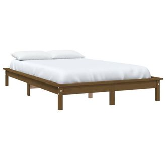 Berkfield Home Beautiful Bed Frame Honey Brown 200x200 cm Solid Wood Pine