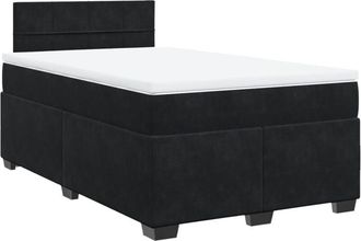 vidaXL Cama Box Spring Con Colch&oacute;n Terciopelo Negro 120x190 Cm Vidaxl