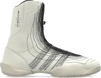Yohji Yamamoto Schoenen, Heren, Wit, 42 EU, Leer, Regu Embroidery HI