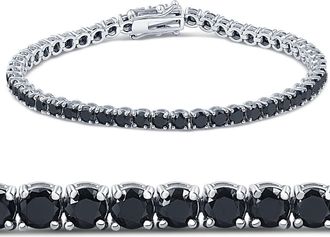 Pompeii3 7 1/4 Ct Black Diamond Tennis Bracelet 14k White Gold 7