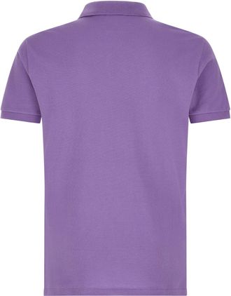 Polo Ralph Lauren Logo-Embroidered Piqu&eacute; Cotton Polo Shirt - Purple
