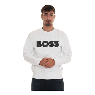 HUGO BOSS Maxi Logo Crewneck Sweatshirt - male - Boss - Sweatshirts - White - 2XL - Sweatshirts & Hoodies