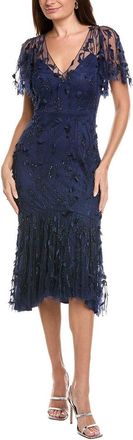 Theia Gretchen Beaded Cocktail Dress