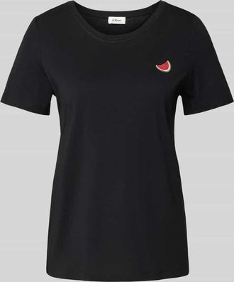 s.Oliver Red Label Regular Fit T-Shirt aus reiner Baumwolle in Black, Gr&ouml;&szlig;e 38